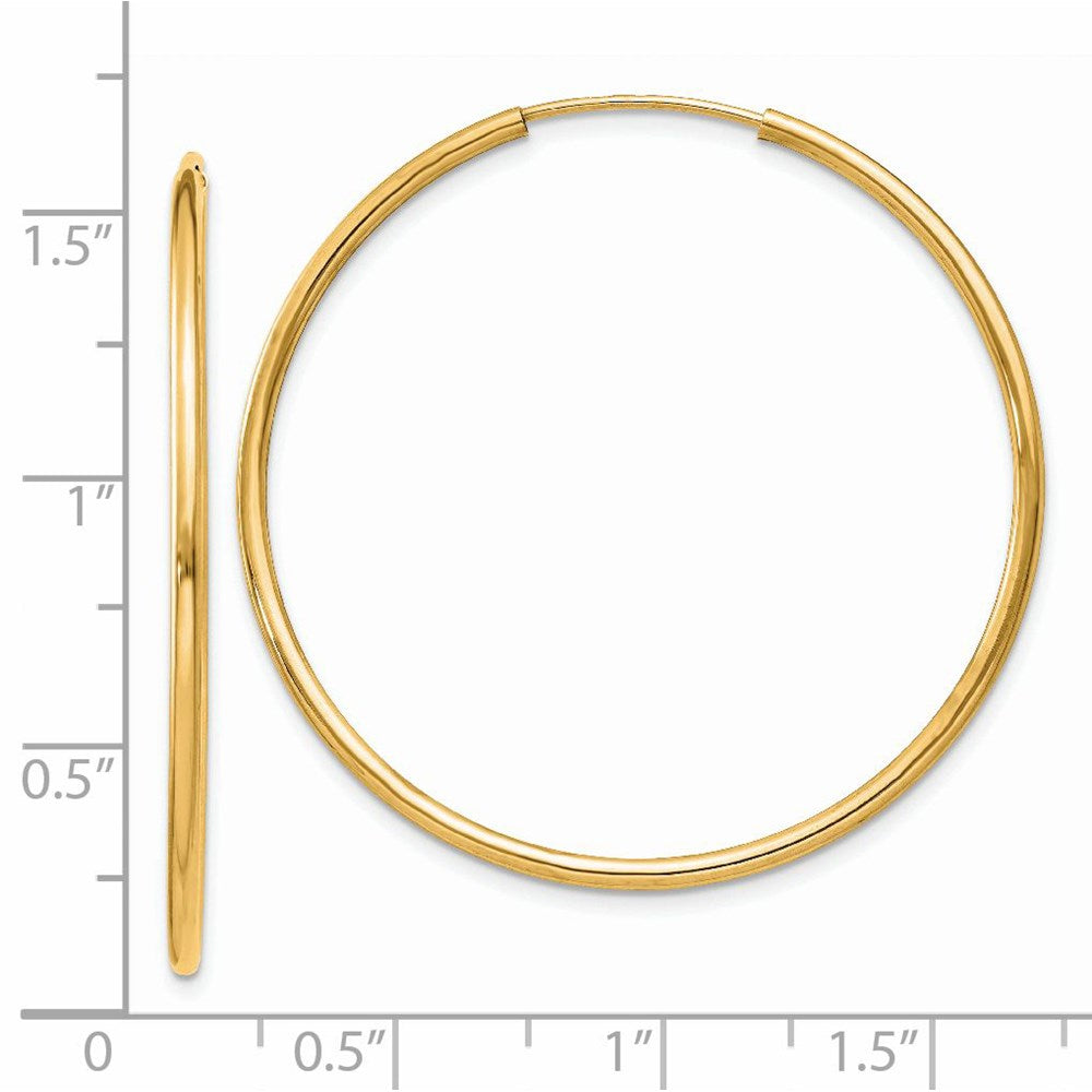 14k 1.5mm Polished Round Endless Hoop Earrings