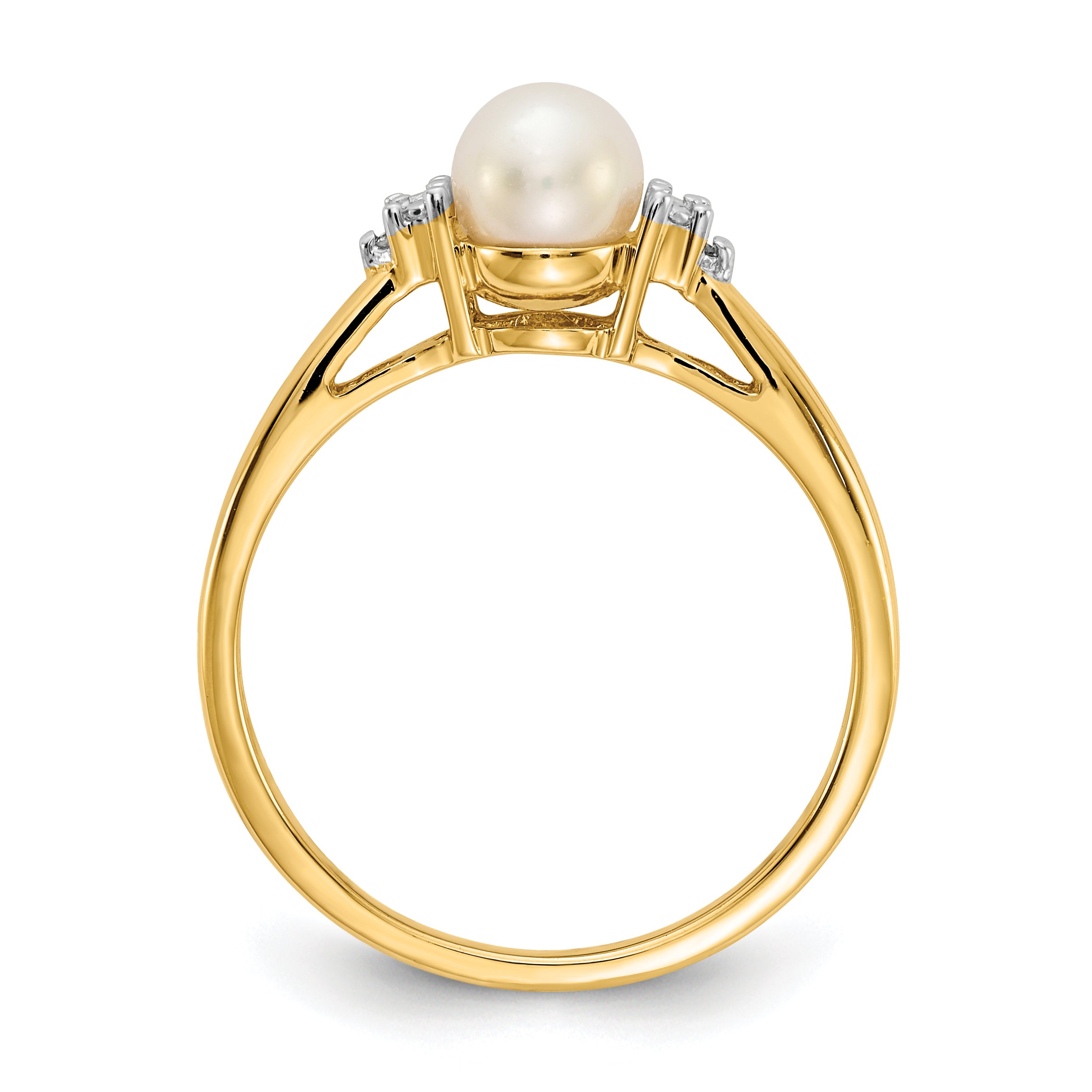14k Diamond and FW Cultured Pearl Ring