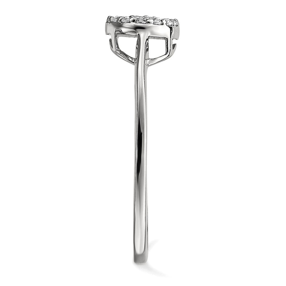 14k White Gold Diamond Cluster Oval Ring