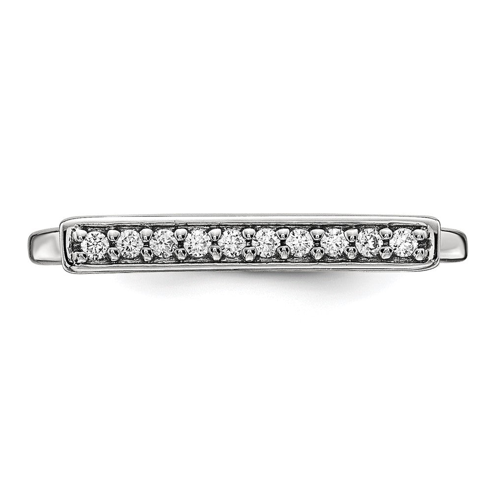 14k White Gold Diamond Bar Ring
