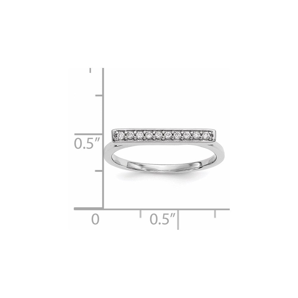 14k White Gold Diamond Bar Ring
