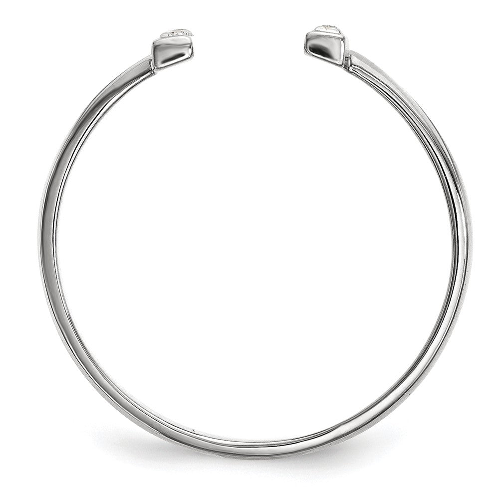 14k White Gold Diamond Double Bar Ring