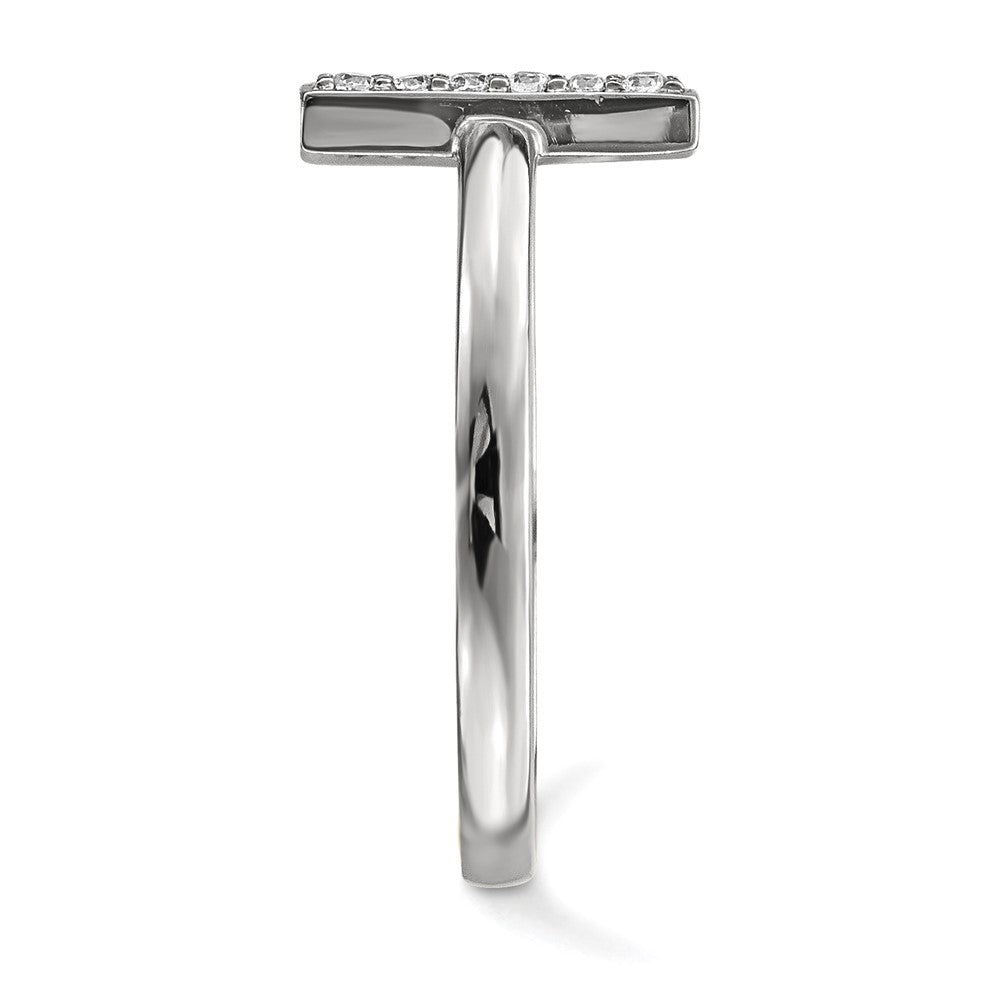 14k White Gold Diamond Double Bar Ring