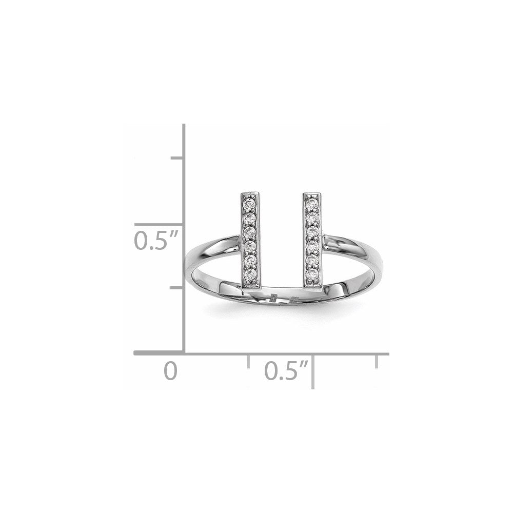 14kw Diamond Double Bar Ring