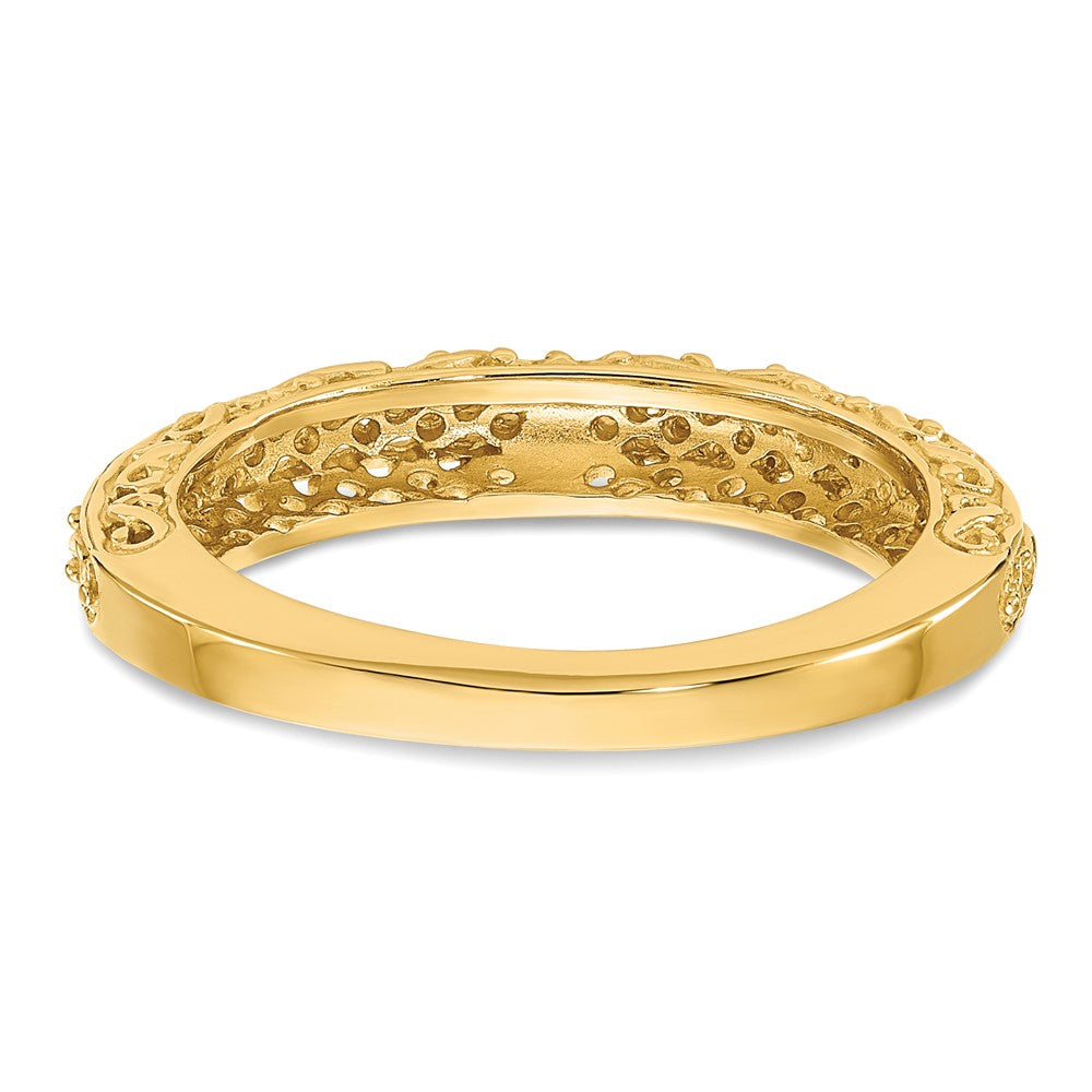 14k 3mm Filigree Wedding Band