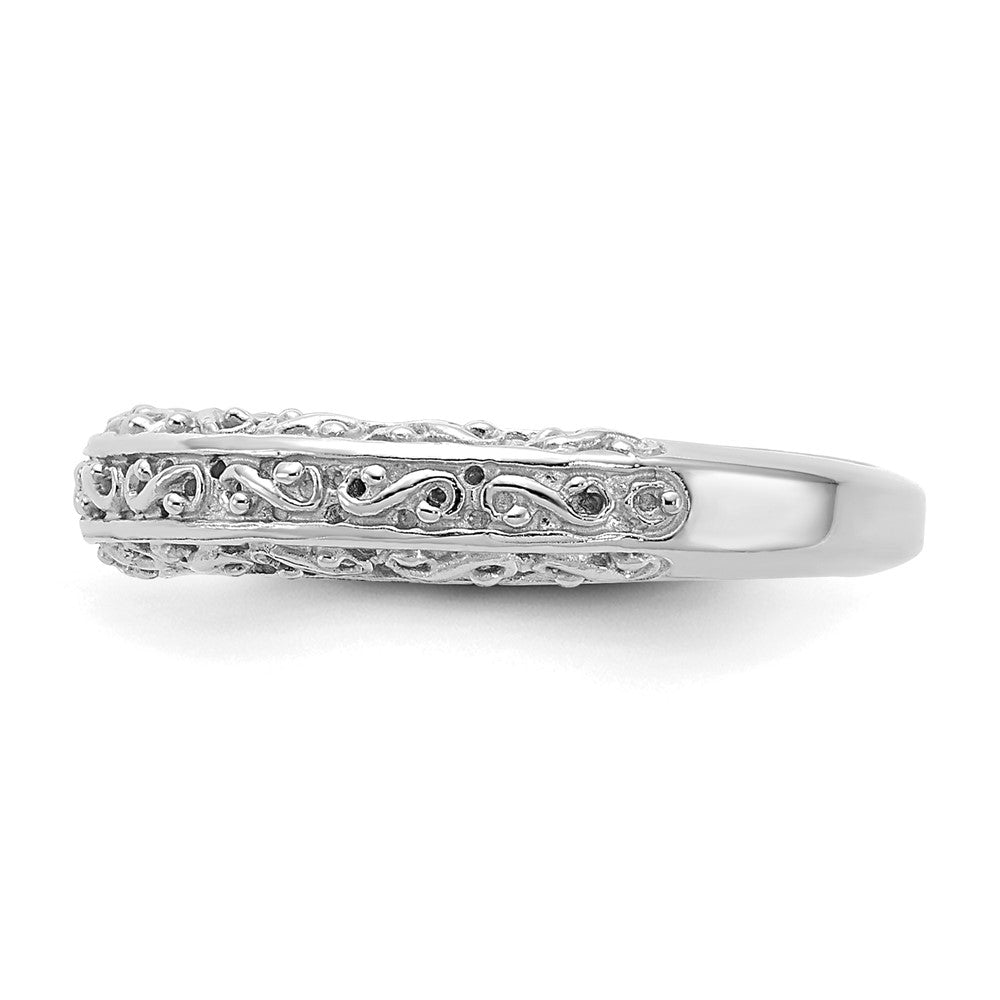 14k White Gold 3mm Filigree Wedding Band