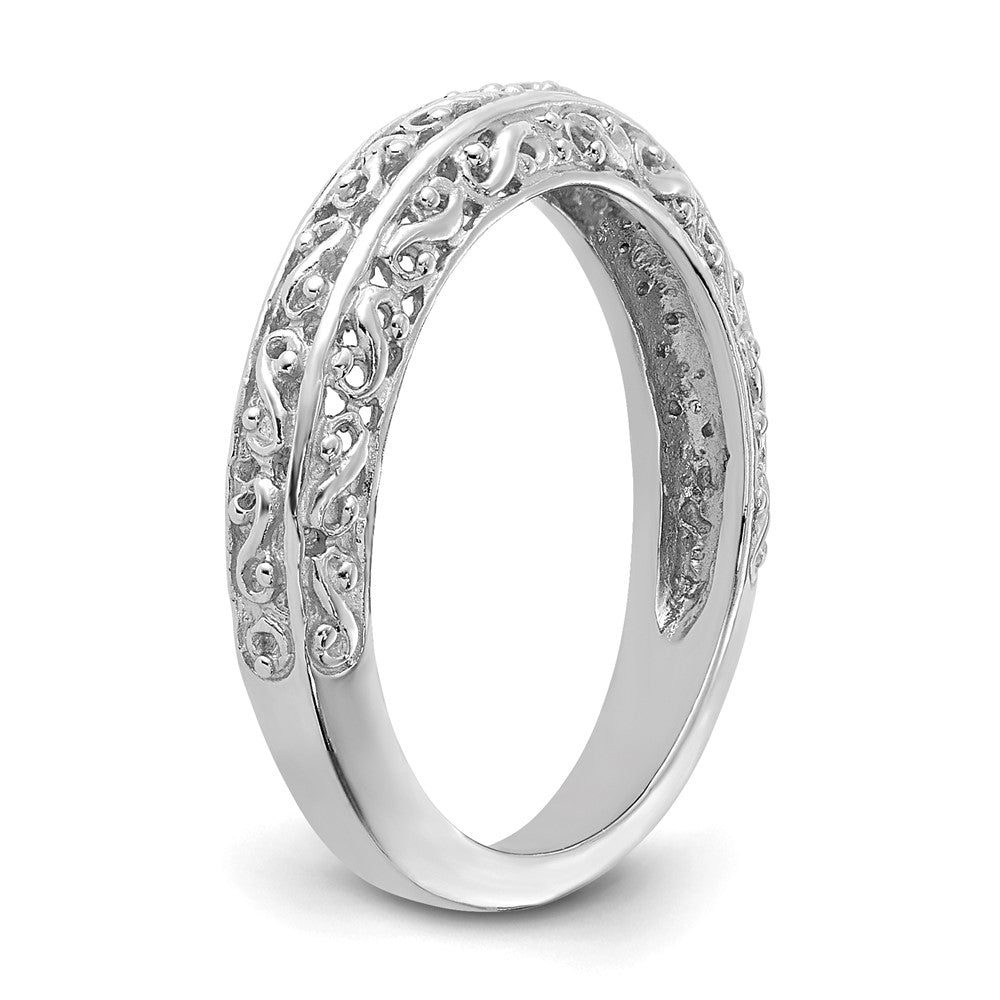 14k White Gold 3mm Filigree Wedding Band