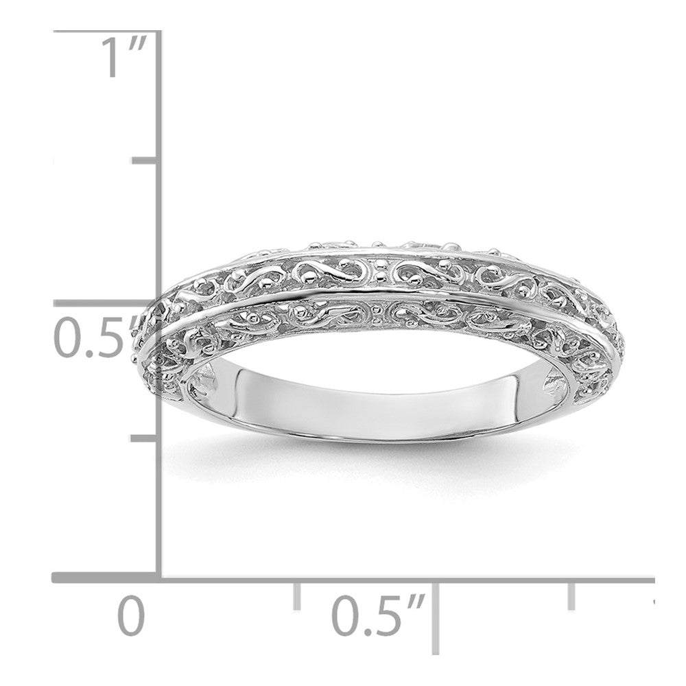 14k White Gold 3mm Filigree Wedding Band