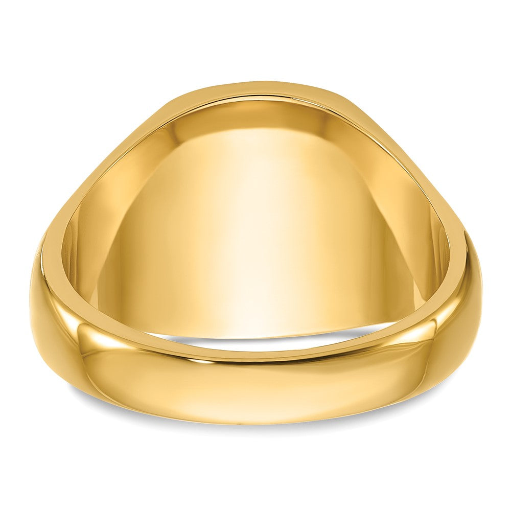 14k Men's Polished and Grooved with Black Enamel Masonic Ring