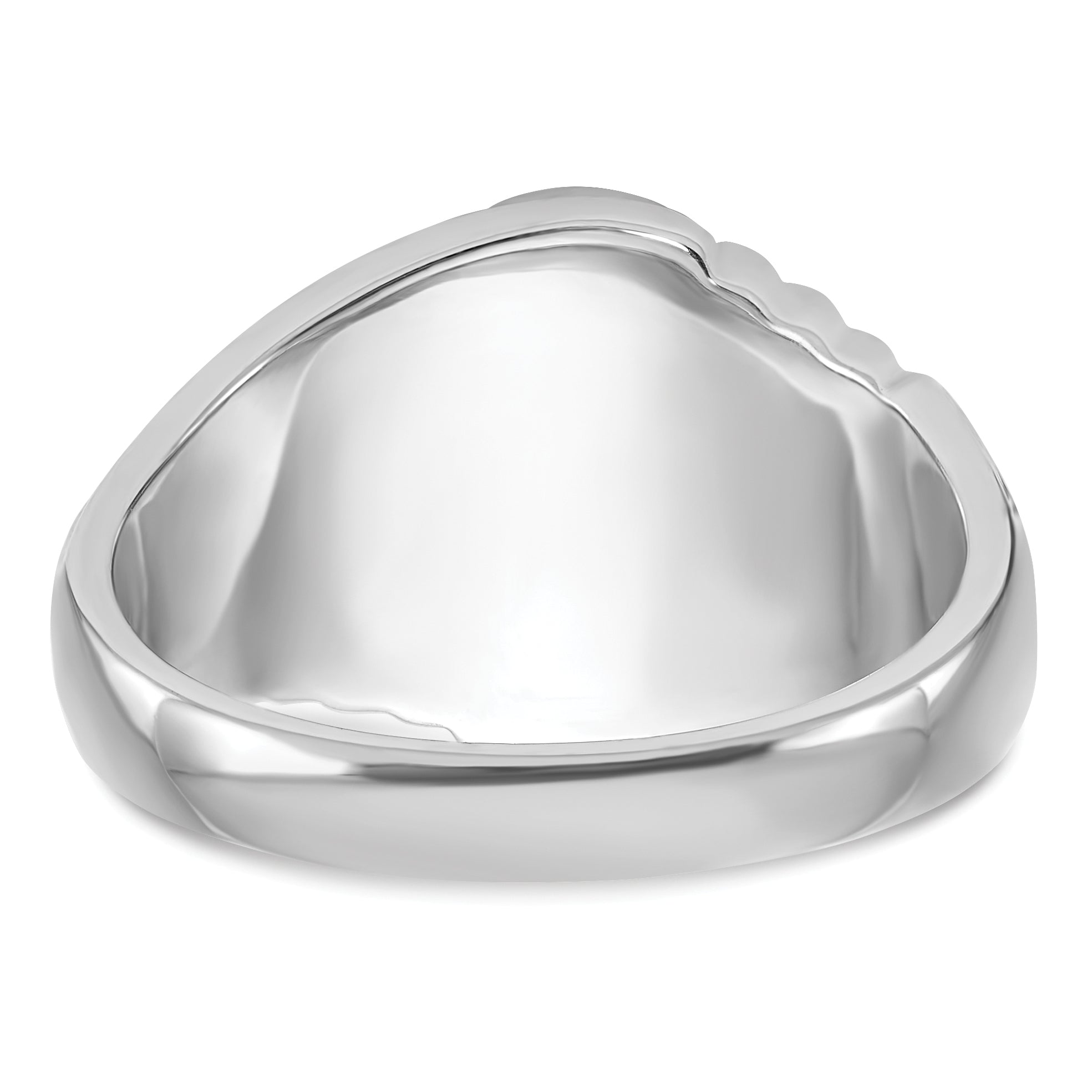 14k White Gold Men's Polished and Textured with Imitation Blue Spinel Masonic Ring