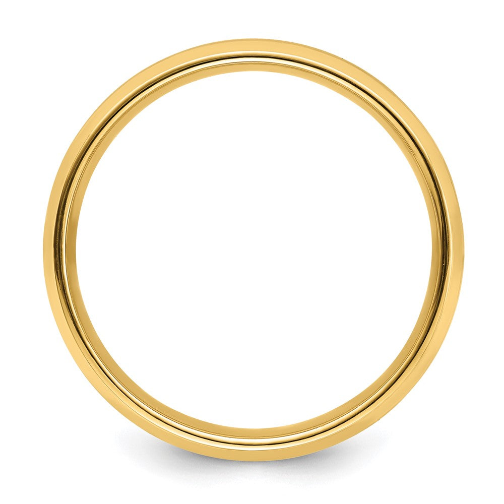 14k Yellow Gold 6mm Lightweight Comfort Fit Brushed Satin with Polished Beveled Edge Wedding Band Size 8