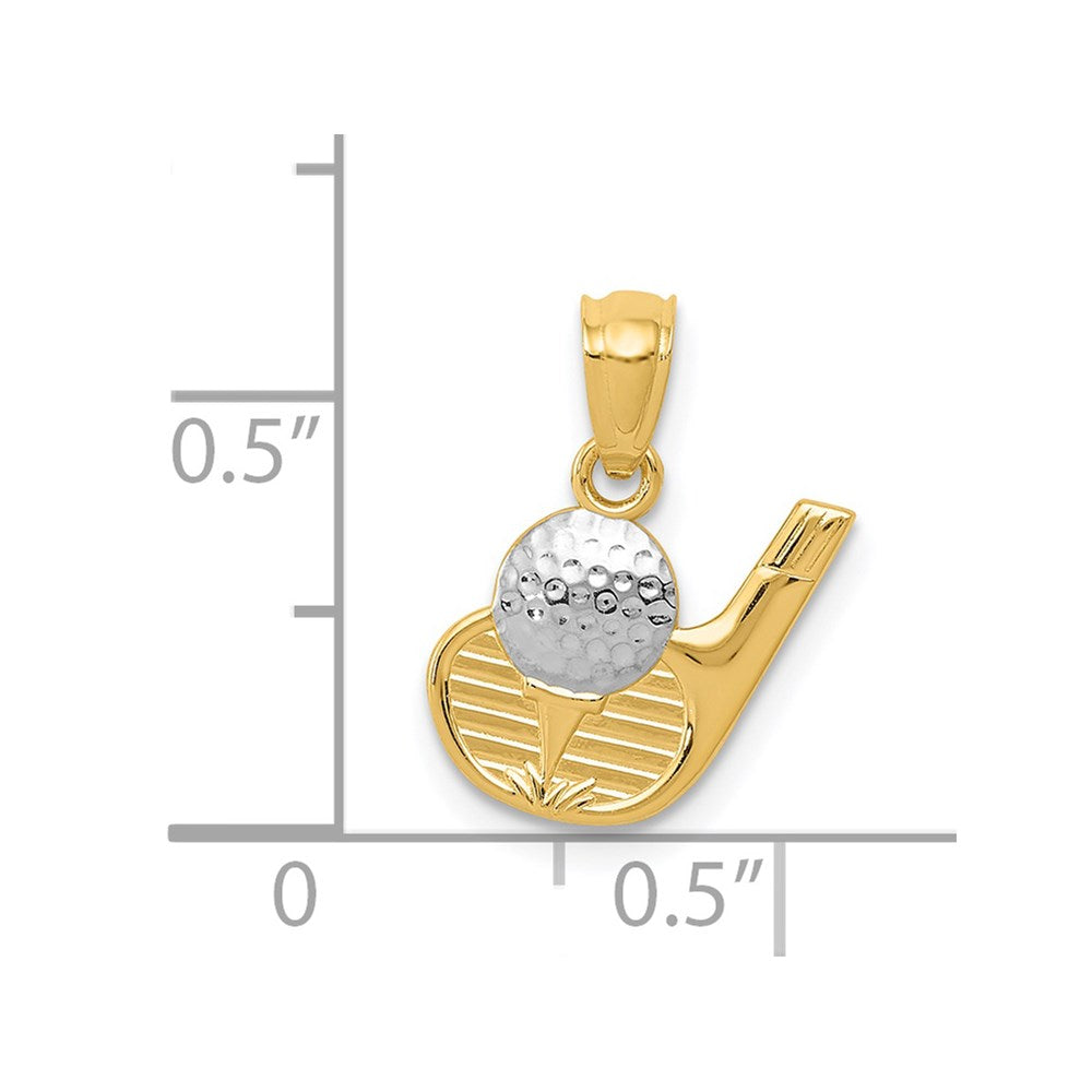 14k and Rhodium Golf Pendant