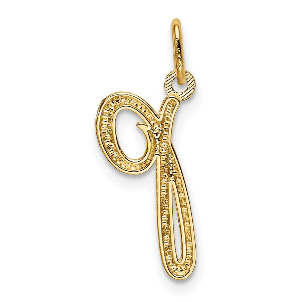 14k Yellow Gold Letter P Initial Charm