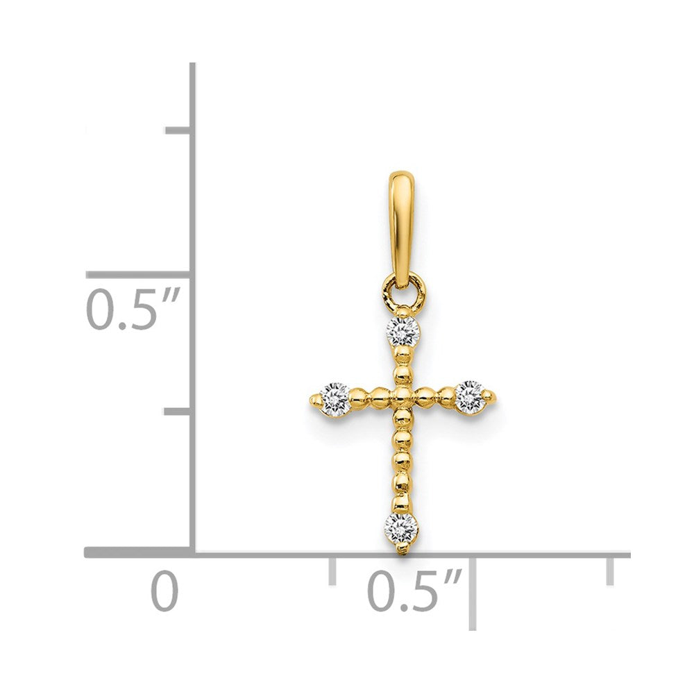 14k CZ Children's Cross Pendant