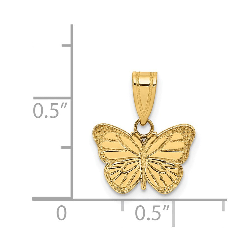14k Laser Cut Butterfly Charm