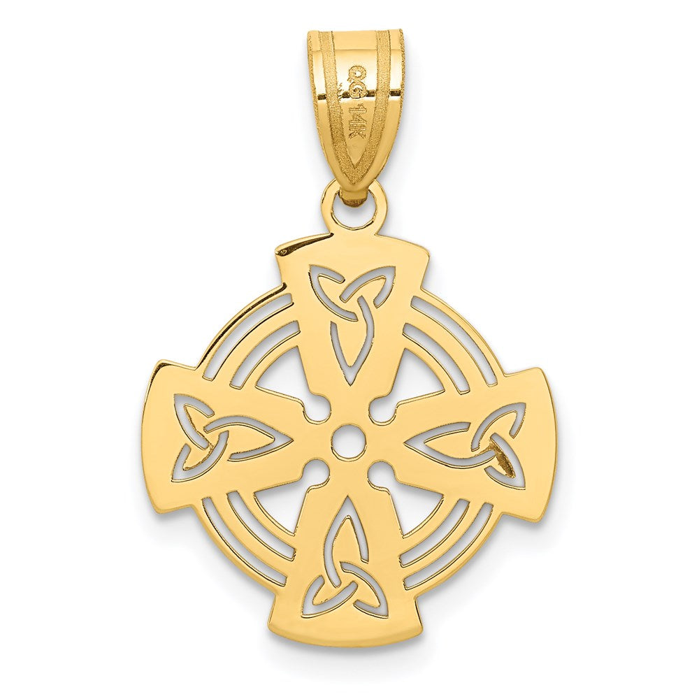 14k Laser Cut Celtic Cross Charm
