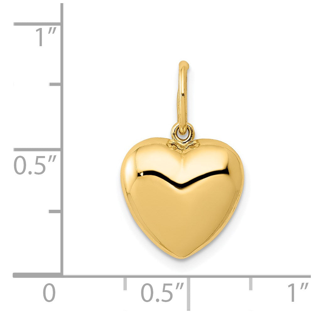 14K Polished 3-D Puffed Heart Pendant