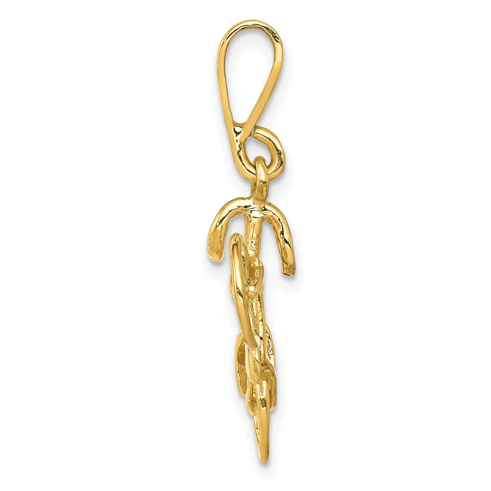 14kt Yellow Gold Polished 3D Bicycle Pendant