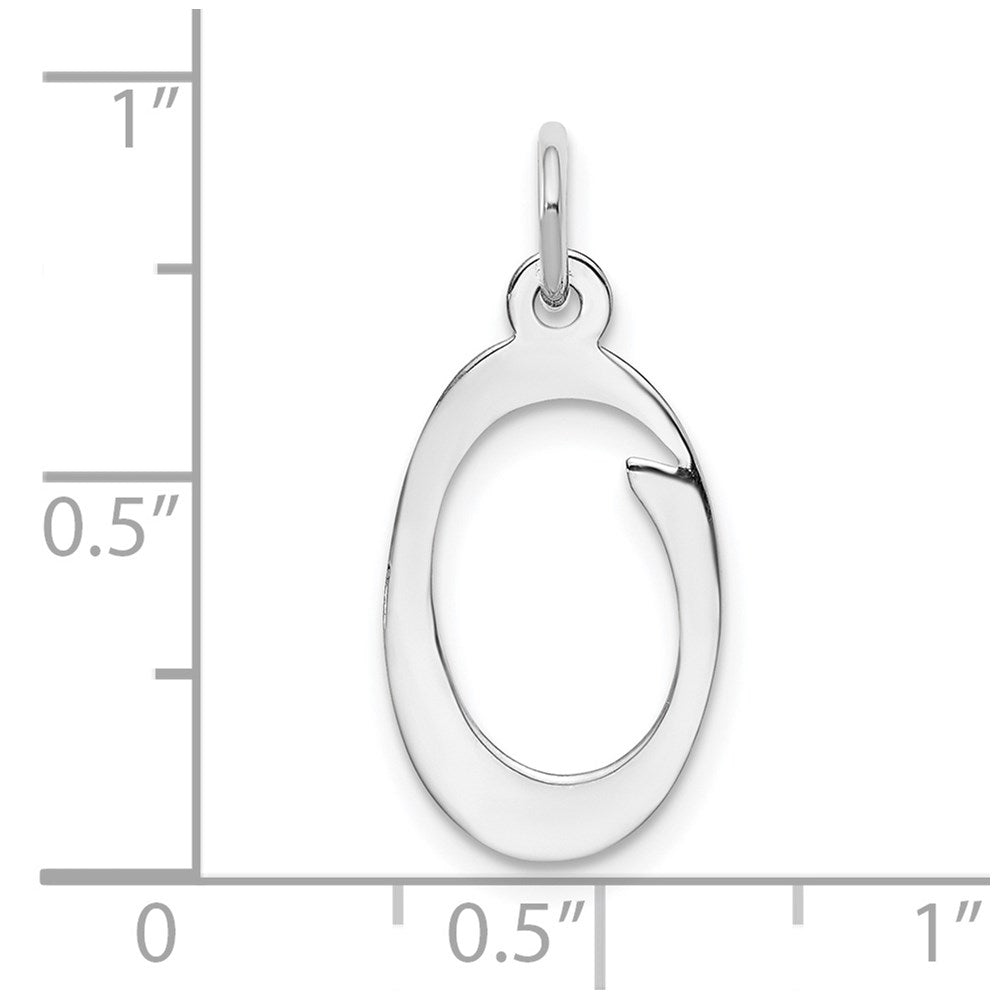 14KW White Gold Script Letter O Initial Charm