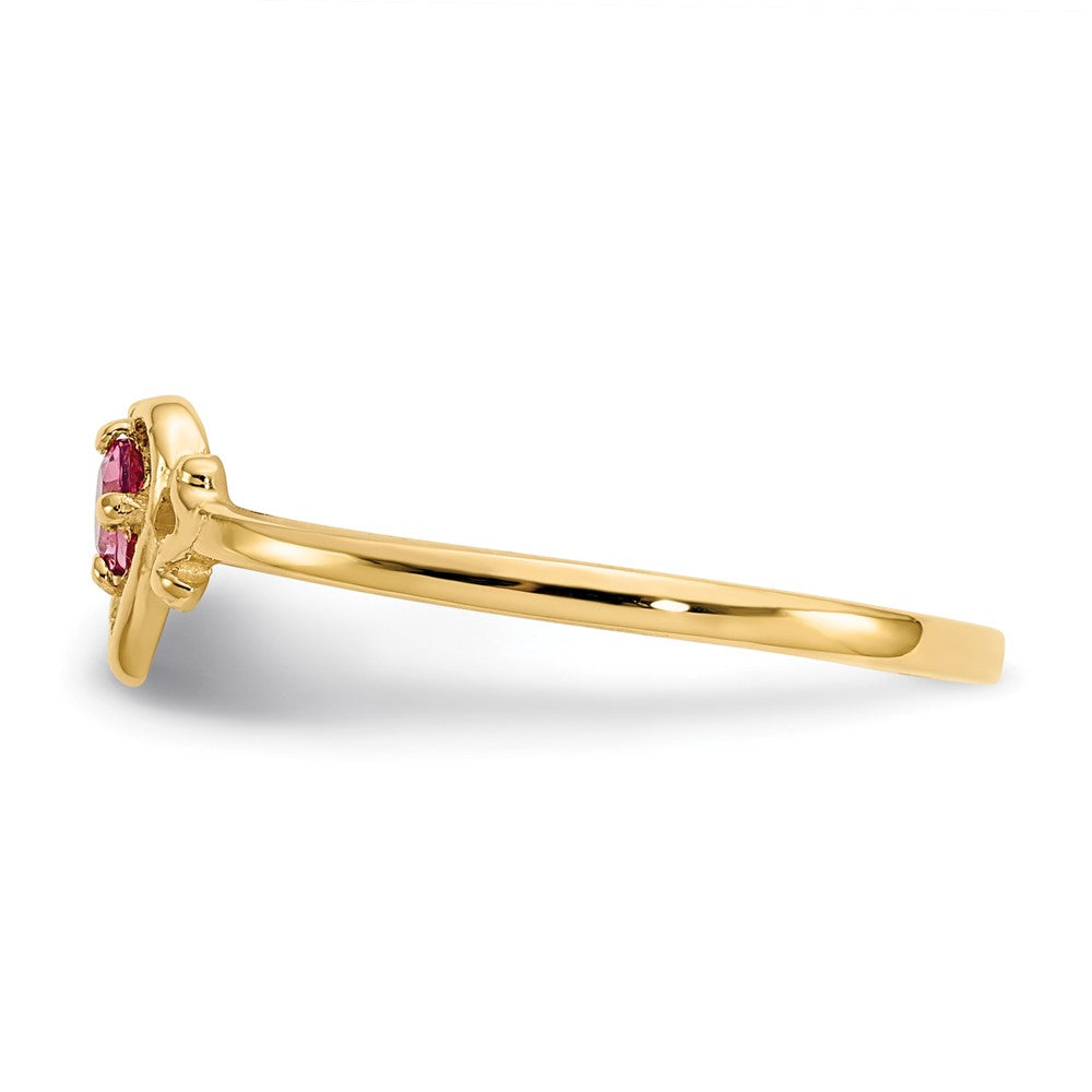 14K Pink Tourmaline Birthstone Heart Ring