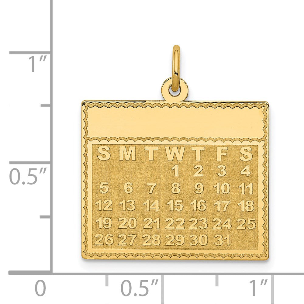 14k Wednesday the First Day Calendar Pendant