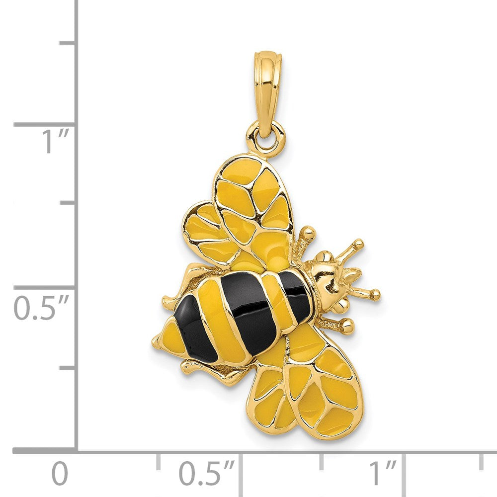 14k Enameled 3-D Bumblebee Pendant