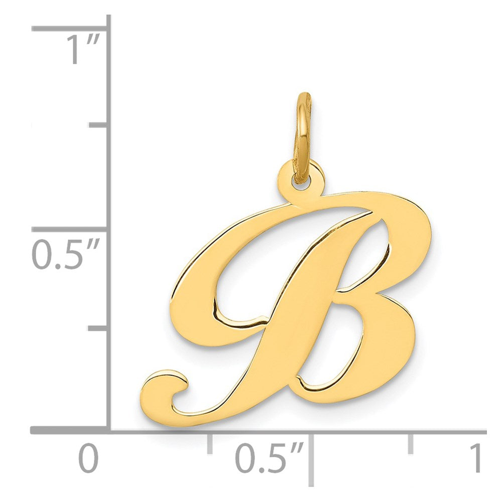 14K Medium Fancy Script Letter B Initial Charm
