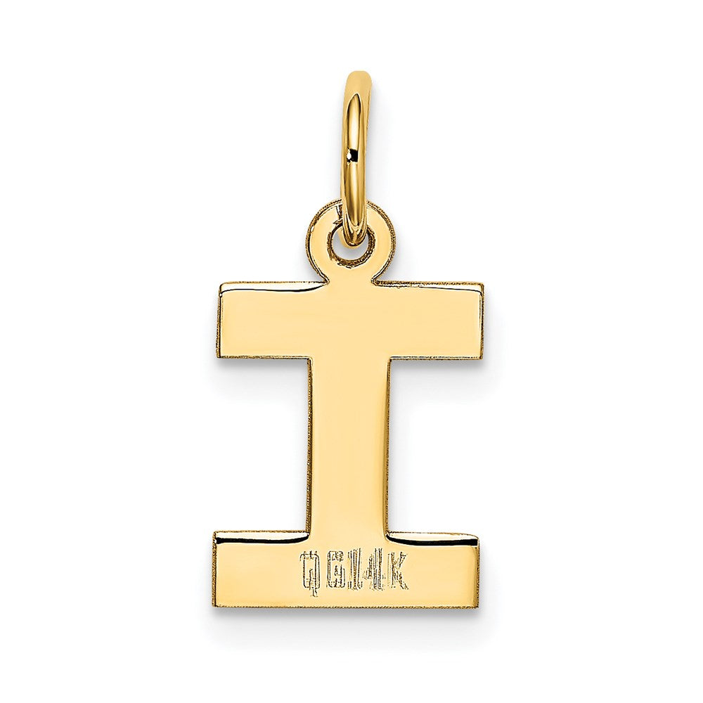 14k Small Block Letter I Initial Charm