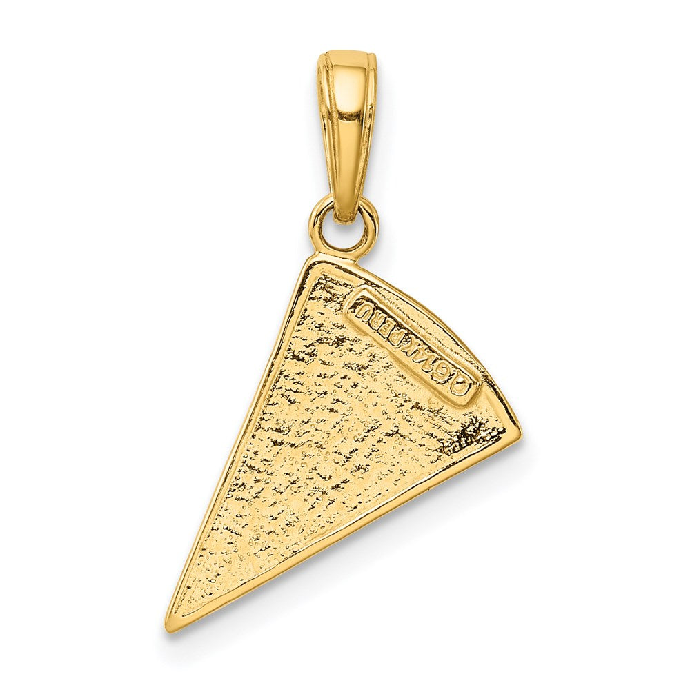 14k Enameled Pizza Slice Pendant