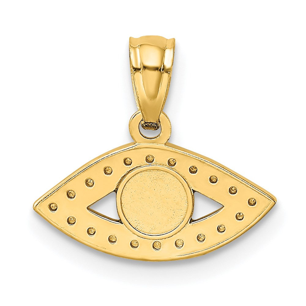 14K Enameled Eye Pendant