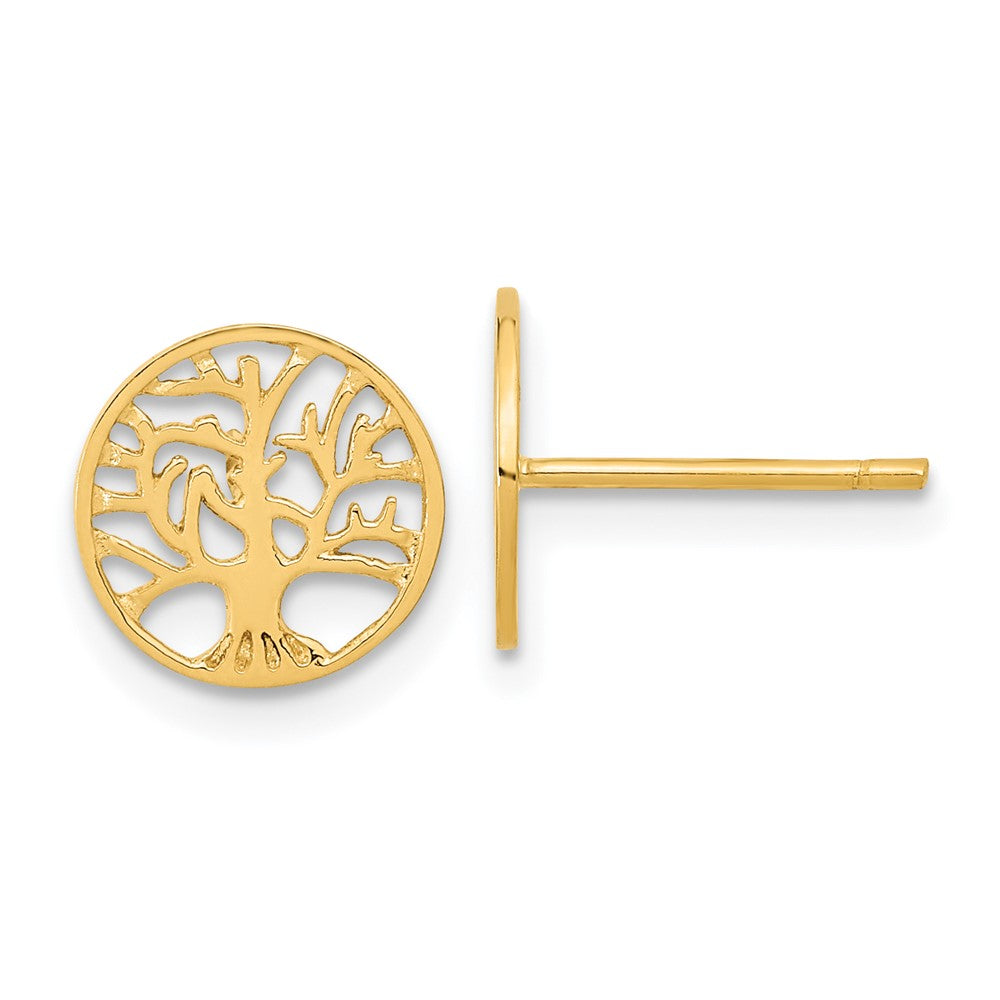 14k Round Tree Post Earrings