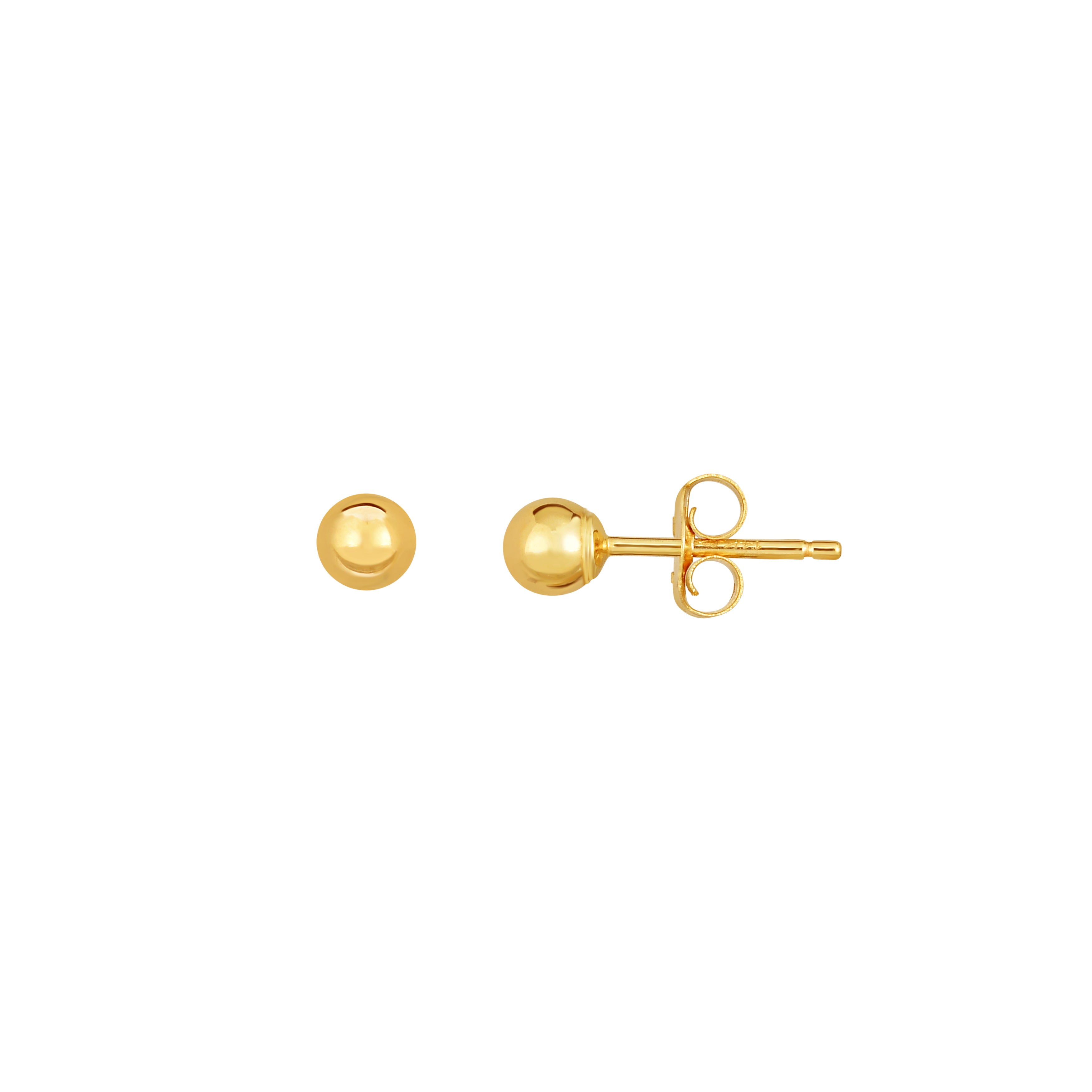 10K Yellow Gold Polished 5Mm Ball Stud Earring