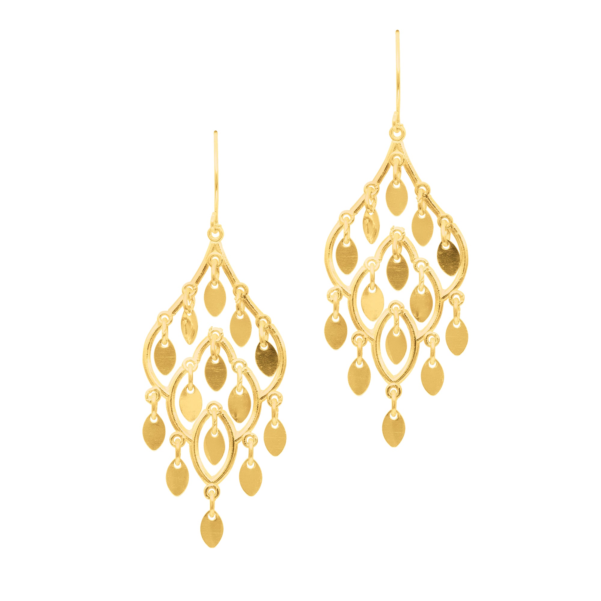10K Yellow Gold Chandelier Earring