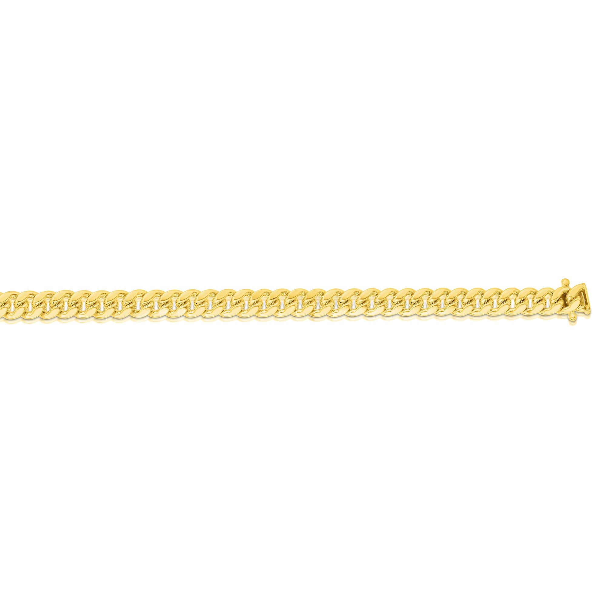 10K Yellow Gold 4.5mm 24" Semi-Solid Miami Cuban Chain with Box Clasp