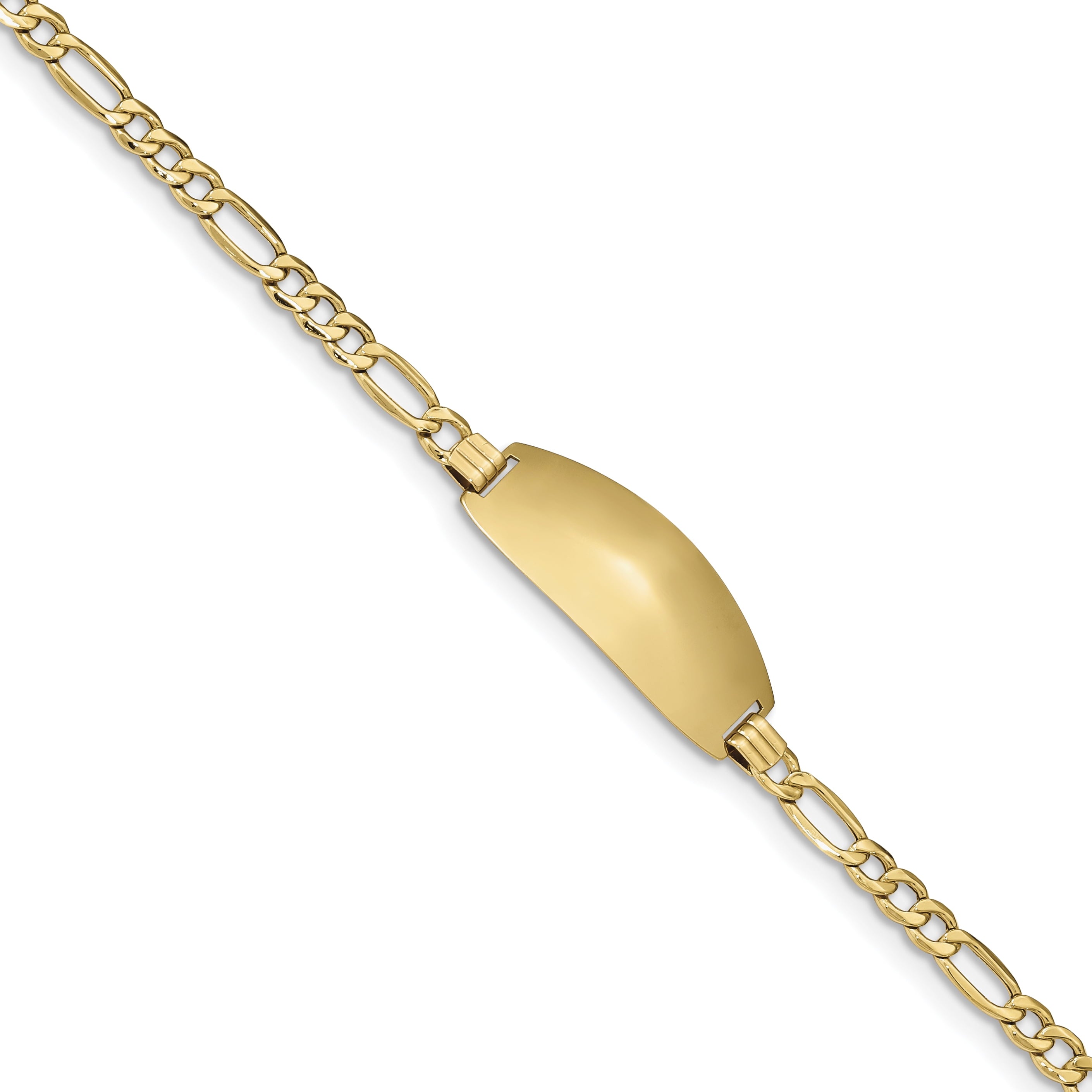 14K Semi-Solid Oval Figaro Id Bracelet