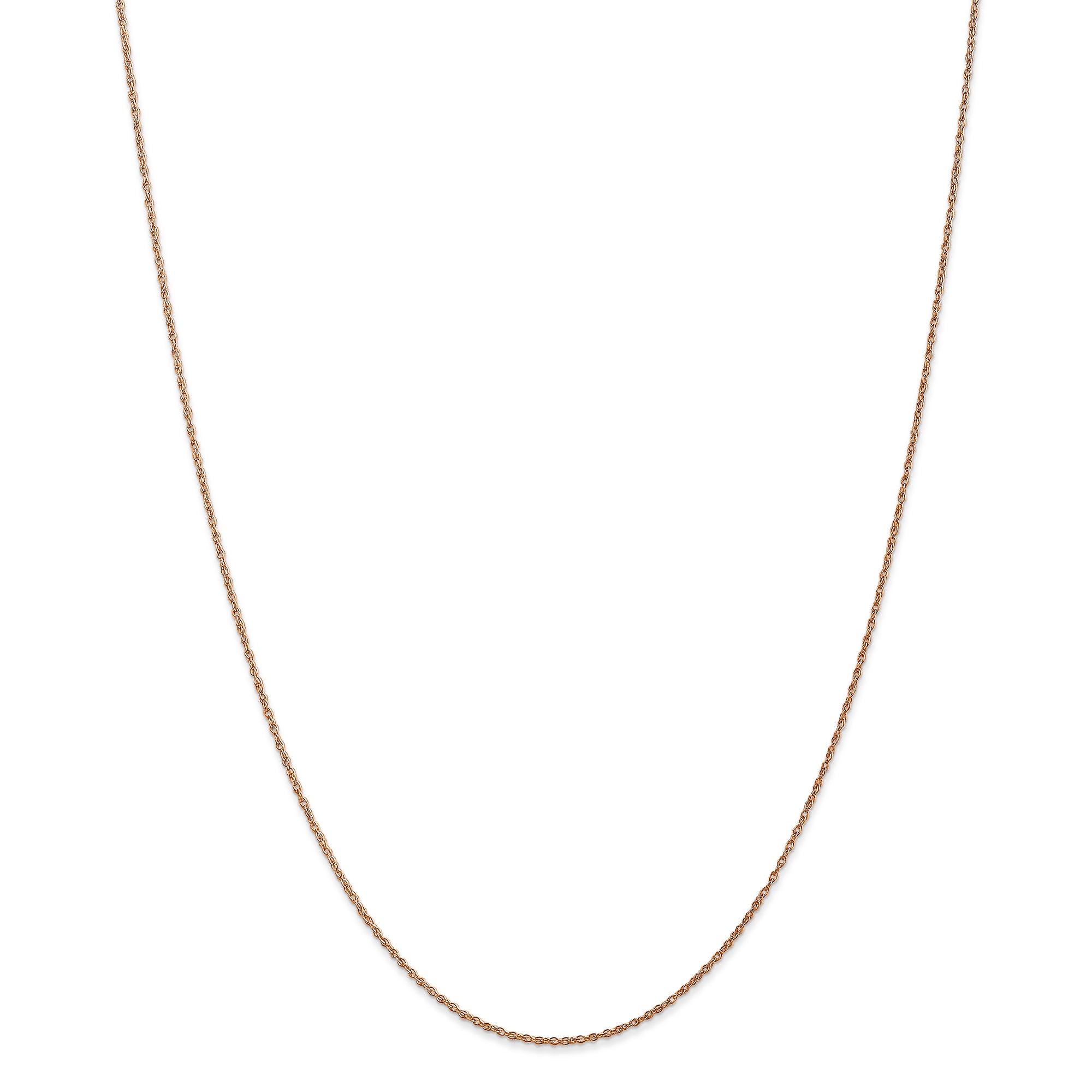 14K Rose Gold 18 Inch .8Mm Baby Rope With Spring Ring Clasp Chain