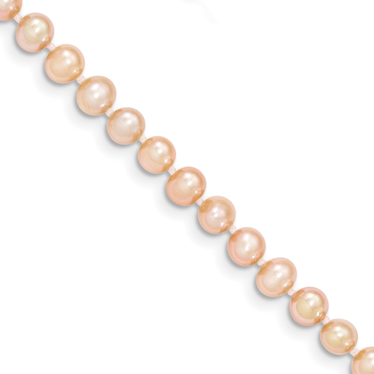 14K 4-5Mm Pink Near Round Freshwater Cultured Pearl Necklace
