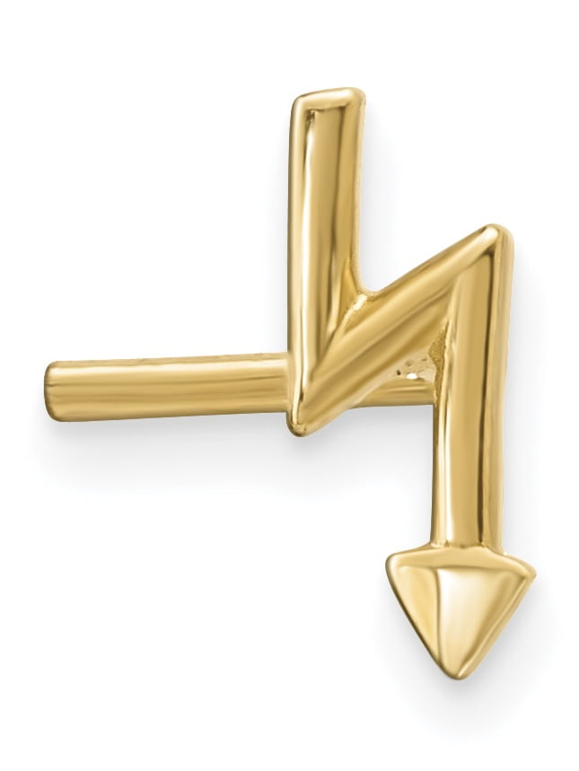 14K 22 Gauge Lightning Bolt Nose Stud