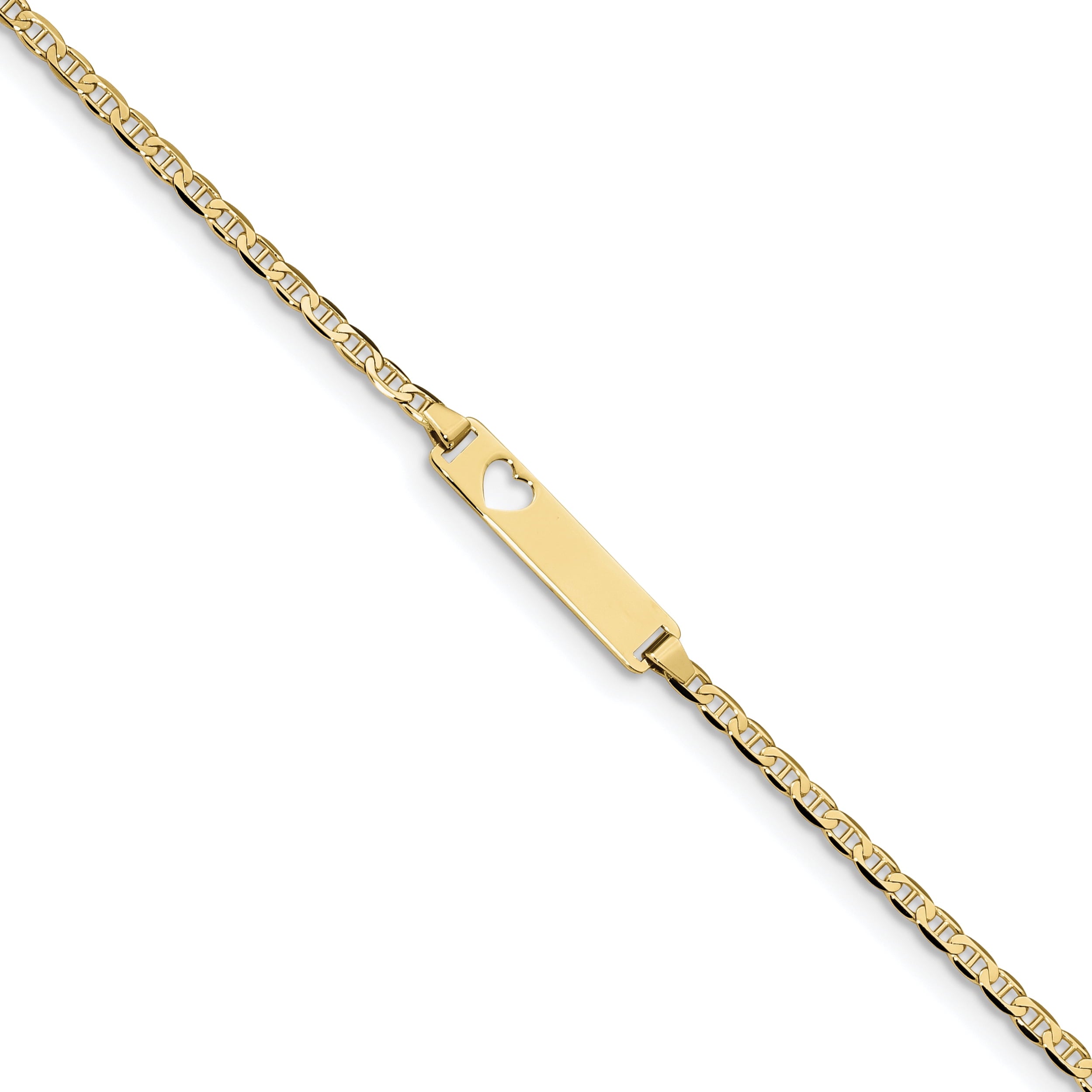 10K Flat Anchor Link Id Bracelet