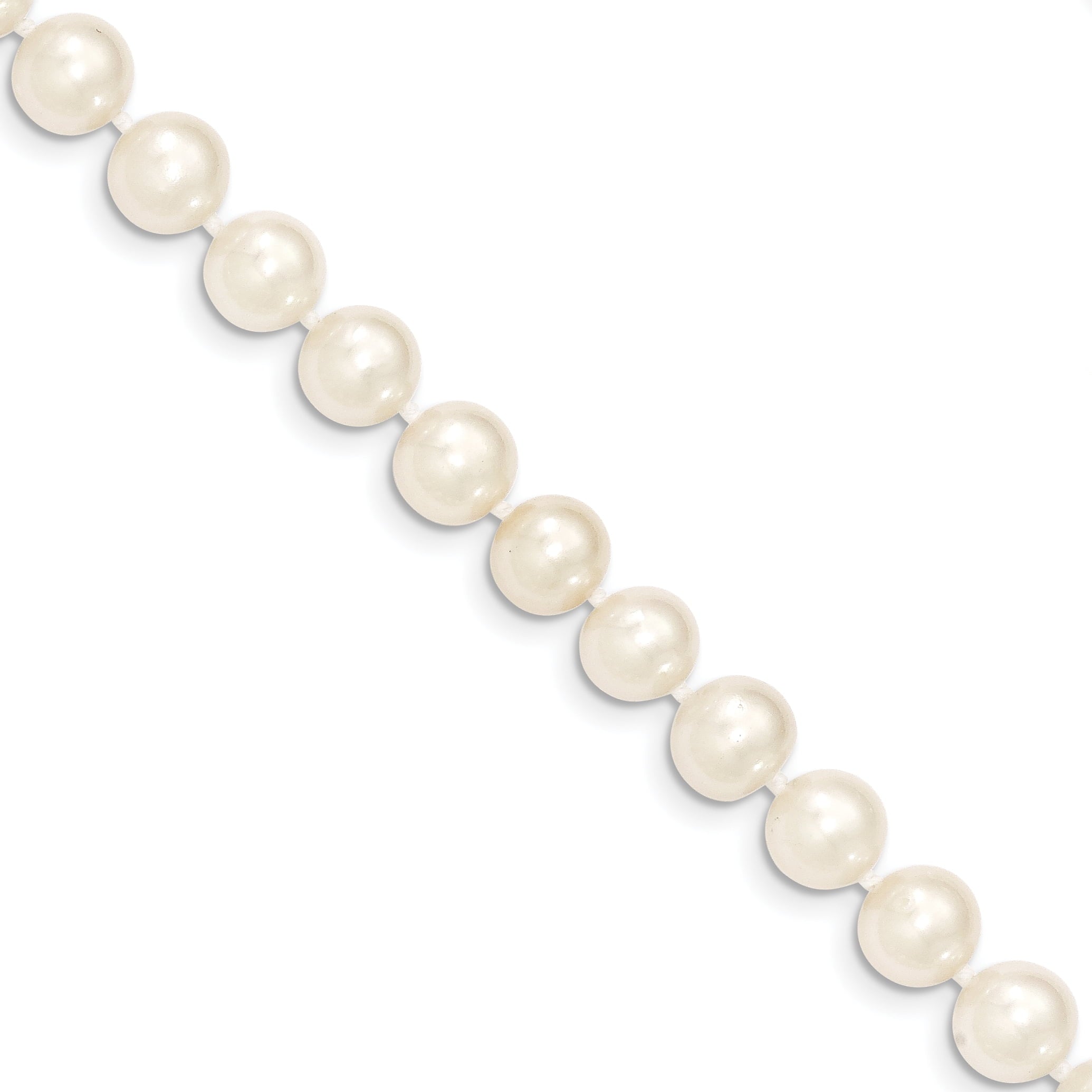 14K 8-9Mm White Near Round Freshwater Cultured Pearl Necklace