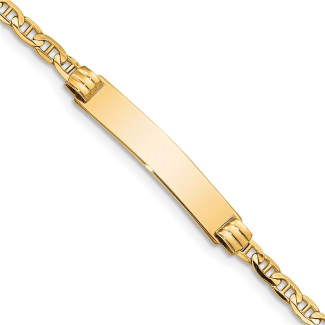 14K Children'S Anchor Link Id Bracelet