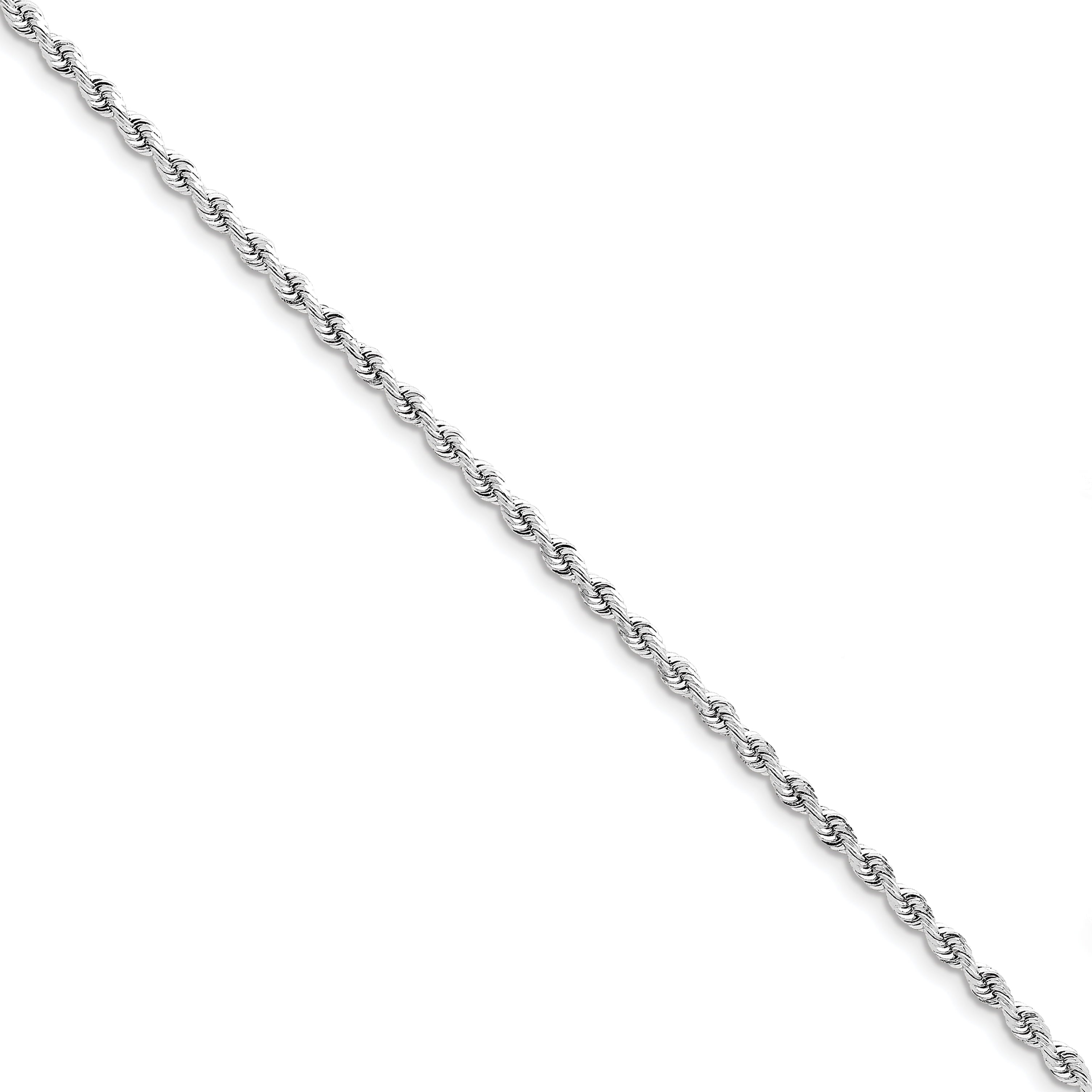 10K White Gold 3.35Mm D/C Quadruple Rope Chain