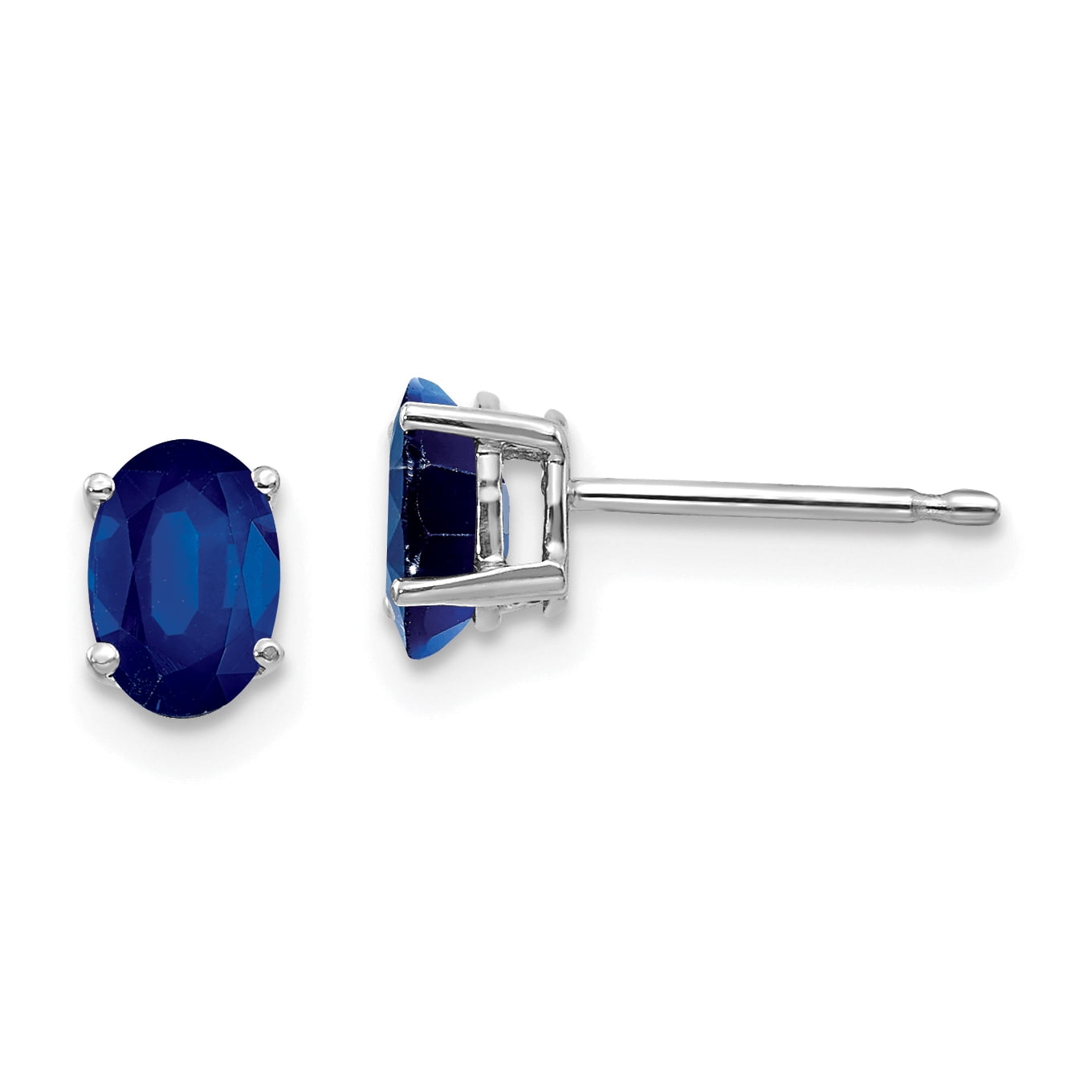 14K White Gold Sapphire Earrings