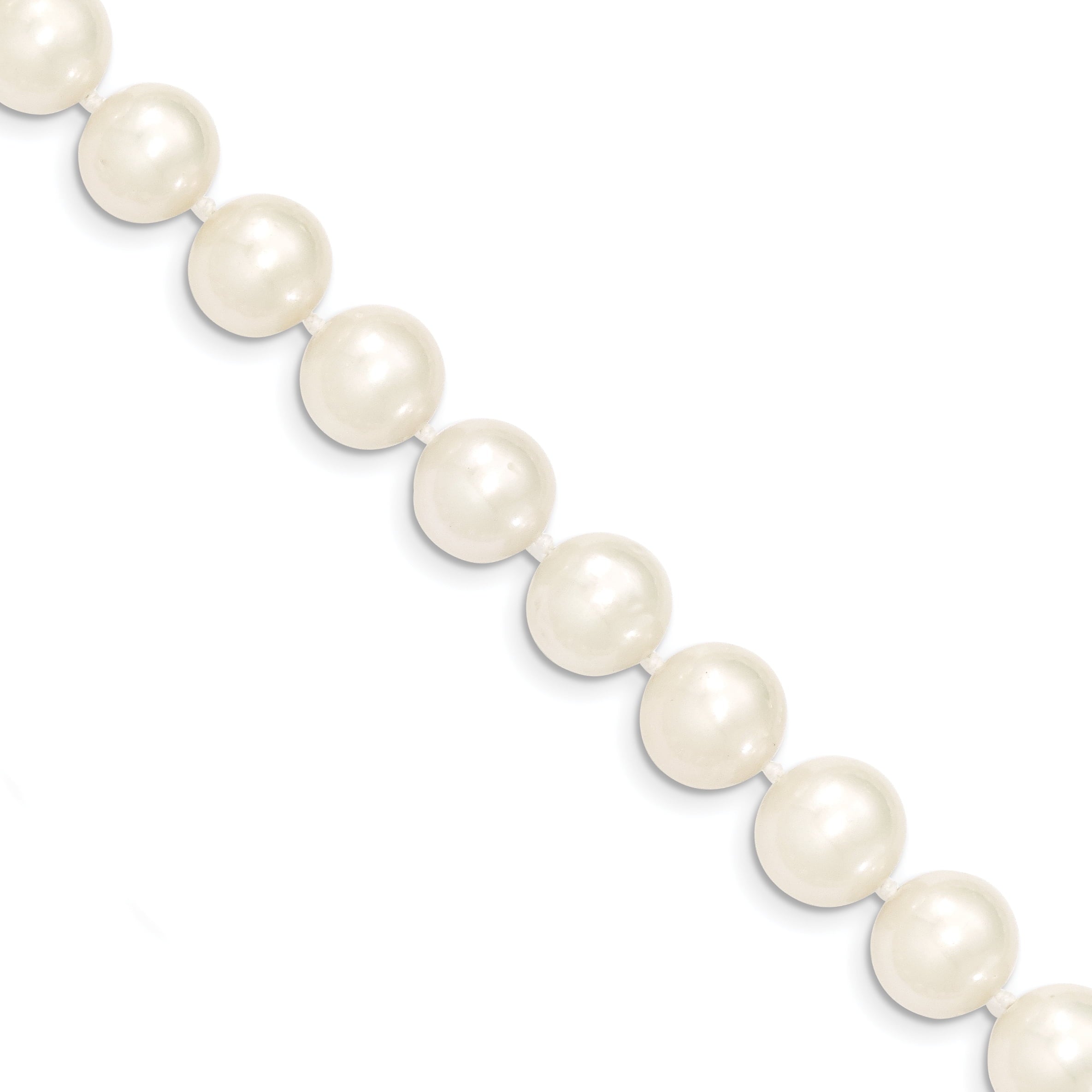 14K 10-11Mm White Near Round Freshwater Cultured Pearl Necklace
