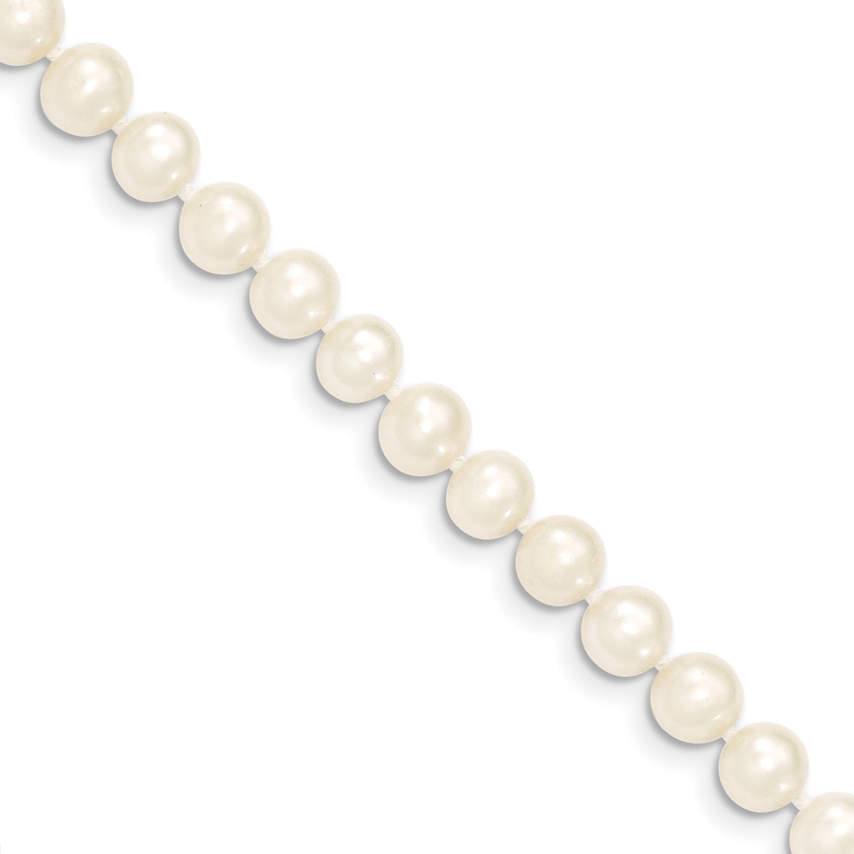 14K 6-7Mm White Near Round Freshwater Cultured Pearl Necklace