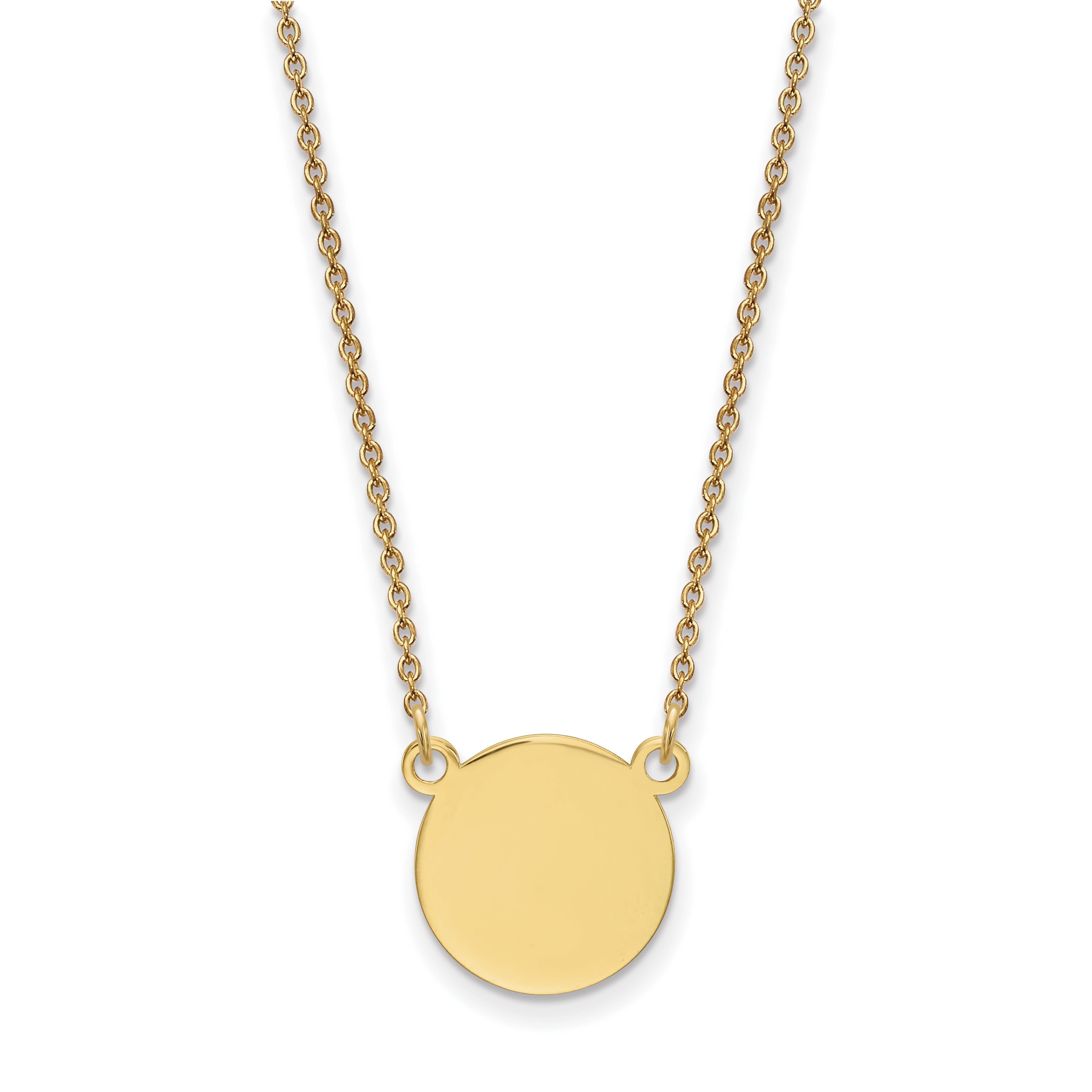 14K Plain .018 Gauge Circular Engravable Disc 18In Necklace