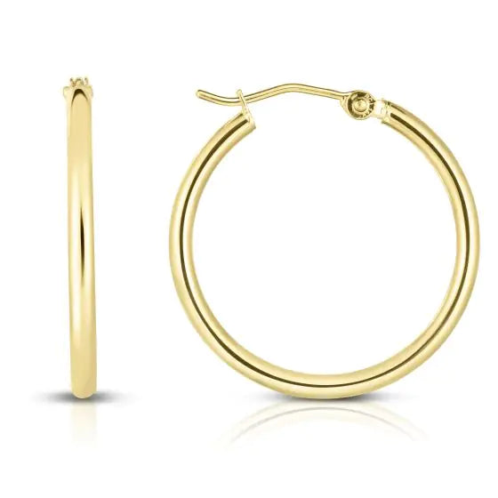 14K Yellow Gold 2X15Mm Hoop Earring