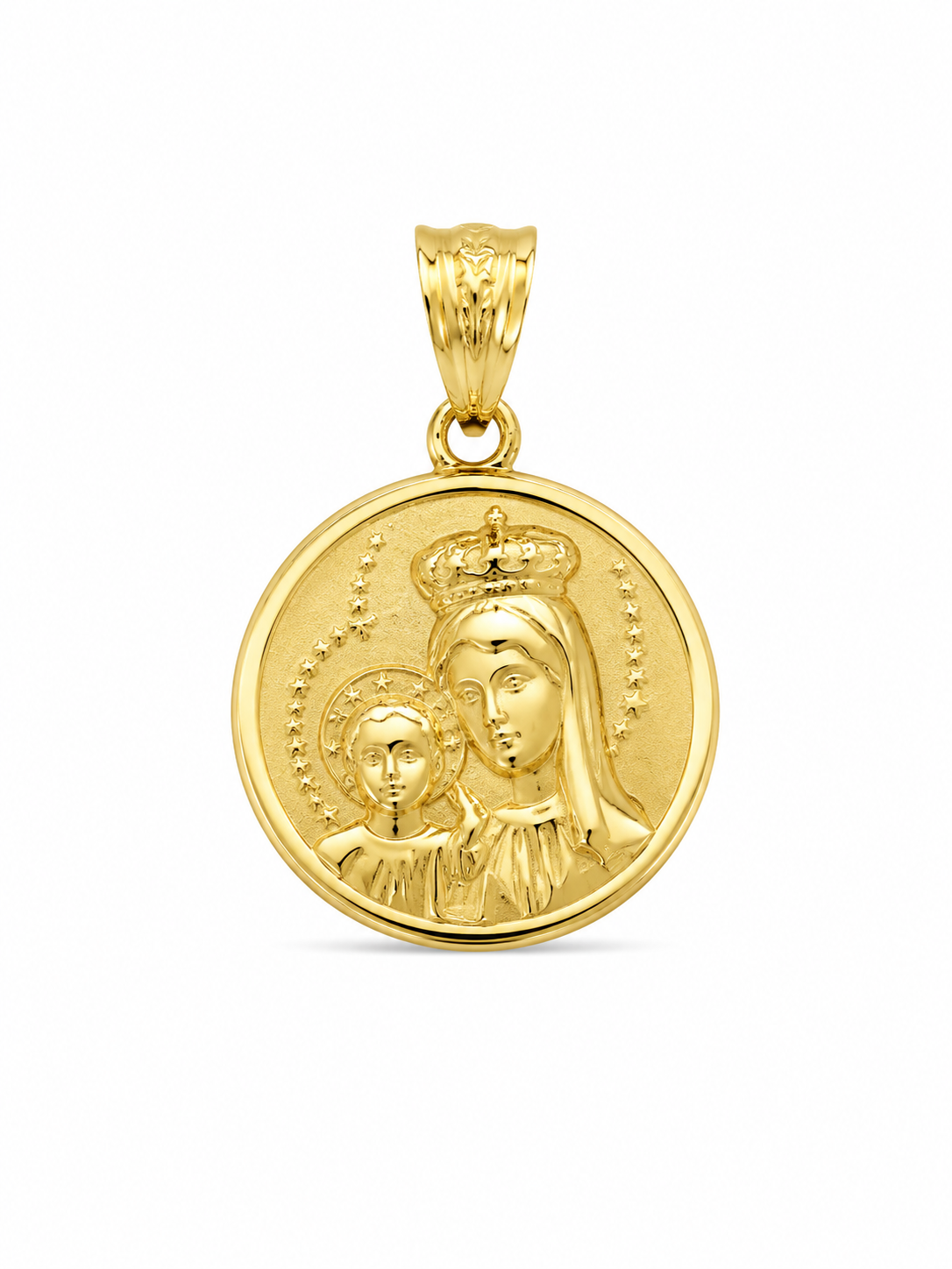 10KT Round Mary and Jesus Yellow Gold Pendant [A1B1}