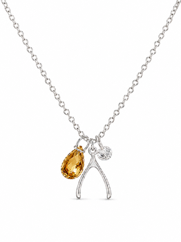 925 Sterling Silver Polished Wishbone Necklace