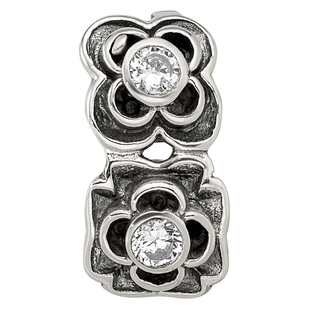 Sterling Silver Reflections CZ Connector Bead